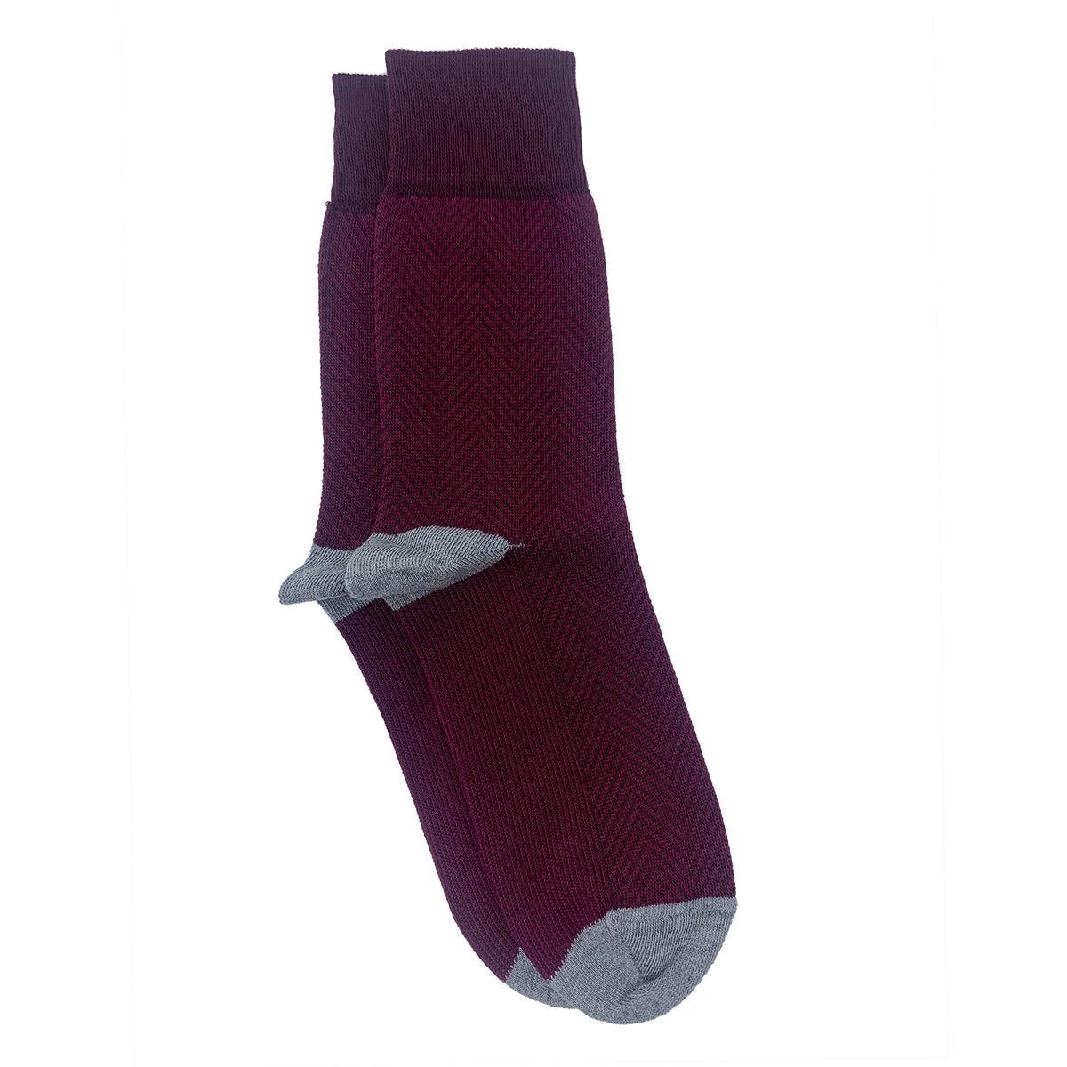 Herringbone Maroon Socks For Men