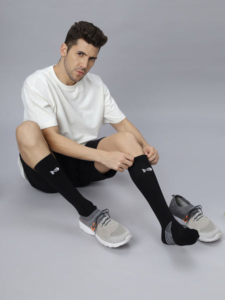 Compression Bamboo Socks Combo Set Of 2 - Off White & Black