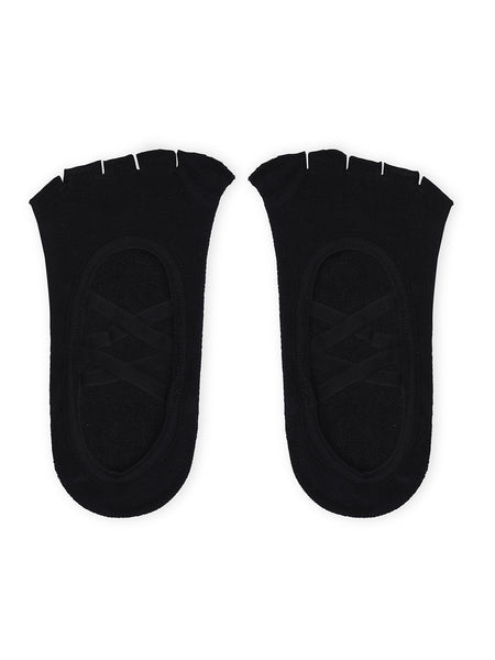 Open Toe Pilates Socks for Women - Black