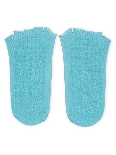 Open Toe Pilates Socks For Women - Light Blue