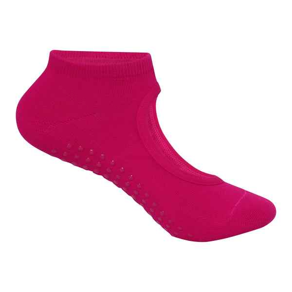 Yoga Set Of 3 Socks For Women - Anti-Skid Grip  - Baby Pink, Fuchsia Pink, Black