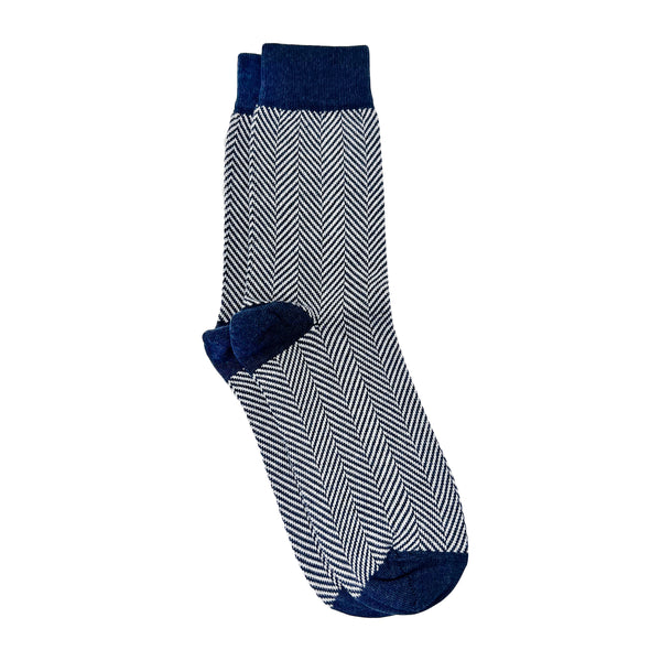 Herringbone Socks For Men - Dark Blue