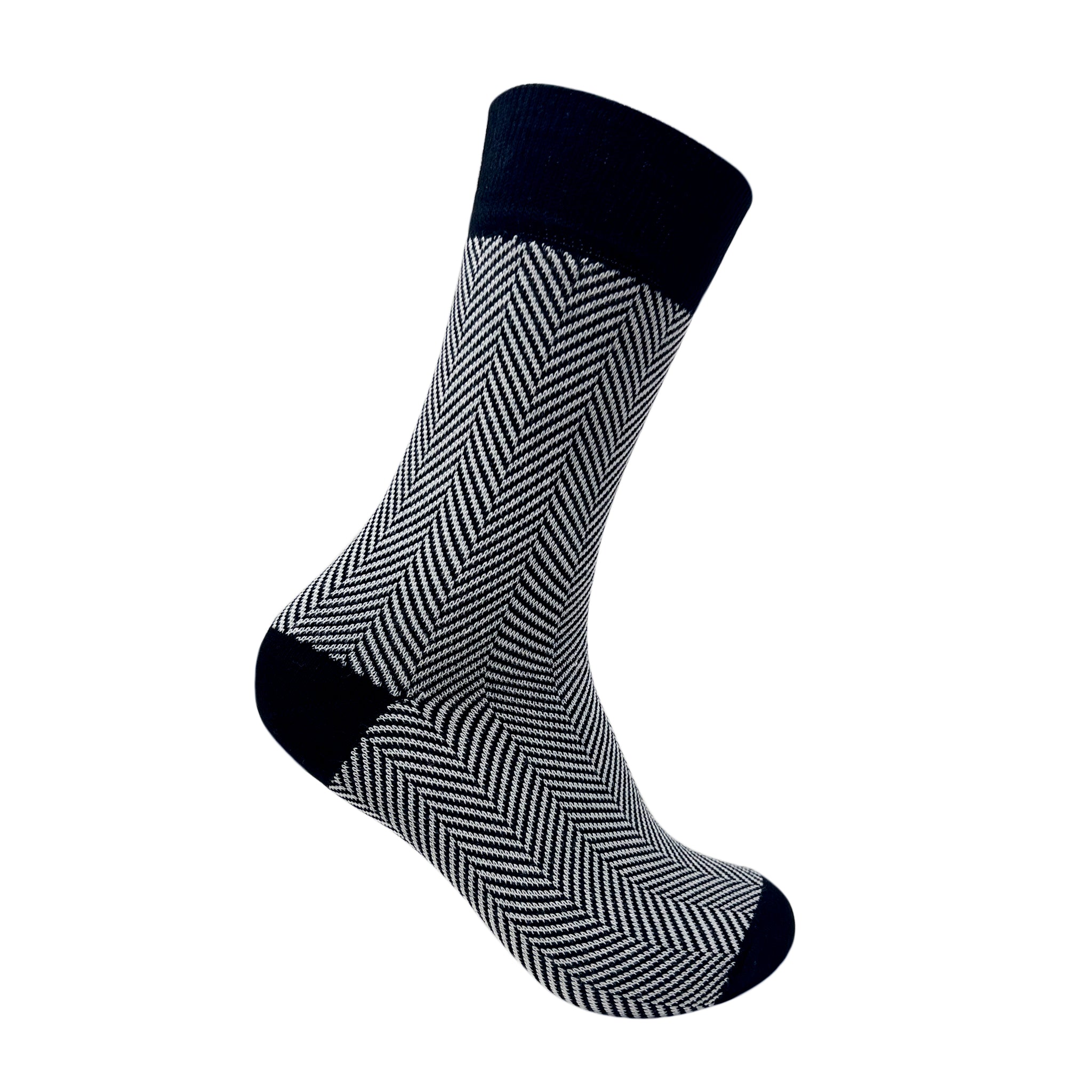 Herringbone Socks For Men - Black