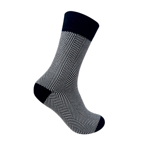 Herringbone Black Socks For Men