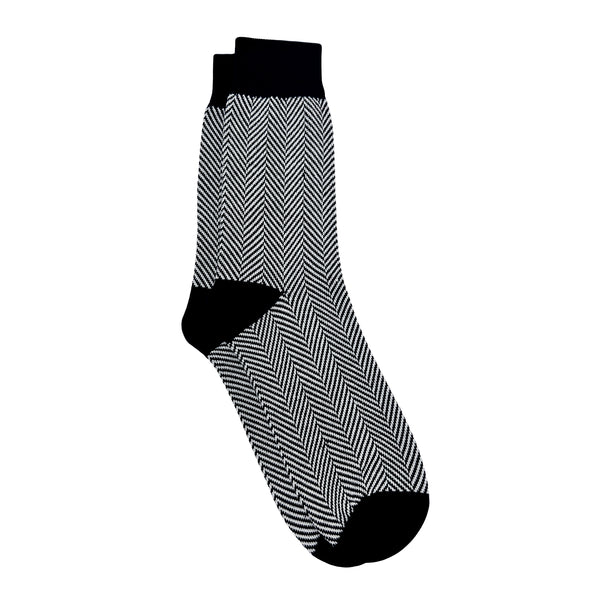 Herringbone Socks For Men - Black