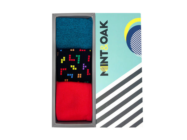 Giftbox of 3 - Colorful Canvas Socks For Men