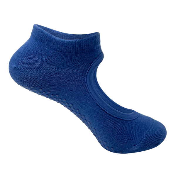 Yoga Set Of 3 Socks For Women - Anti-Skid Grip  - Royal Blue, Black, Light Purple