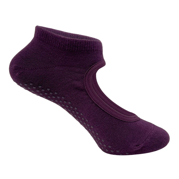 Yoga Set Of 3 Socks For Women - Anti-Skid Grip  - Royal Blue, Light Purple, Maroon