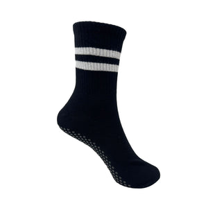 Pilates & Yoga Crew/ Full Length Grip Socks for Women - Black