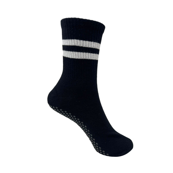 Pilates & Yoga Crew/ Full Length Grip Socks for Women - White, Black, Bottle Green