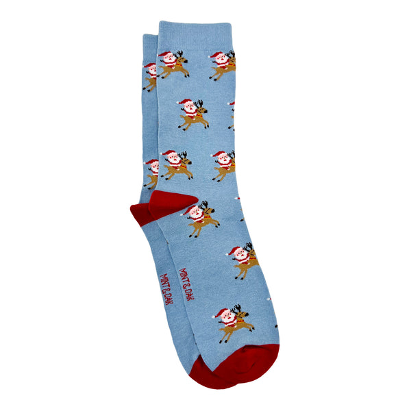 Reindeer Ride with Santa Socks For Men