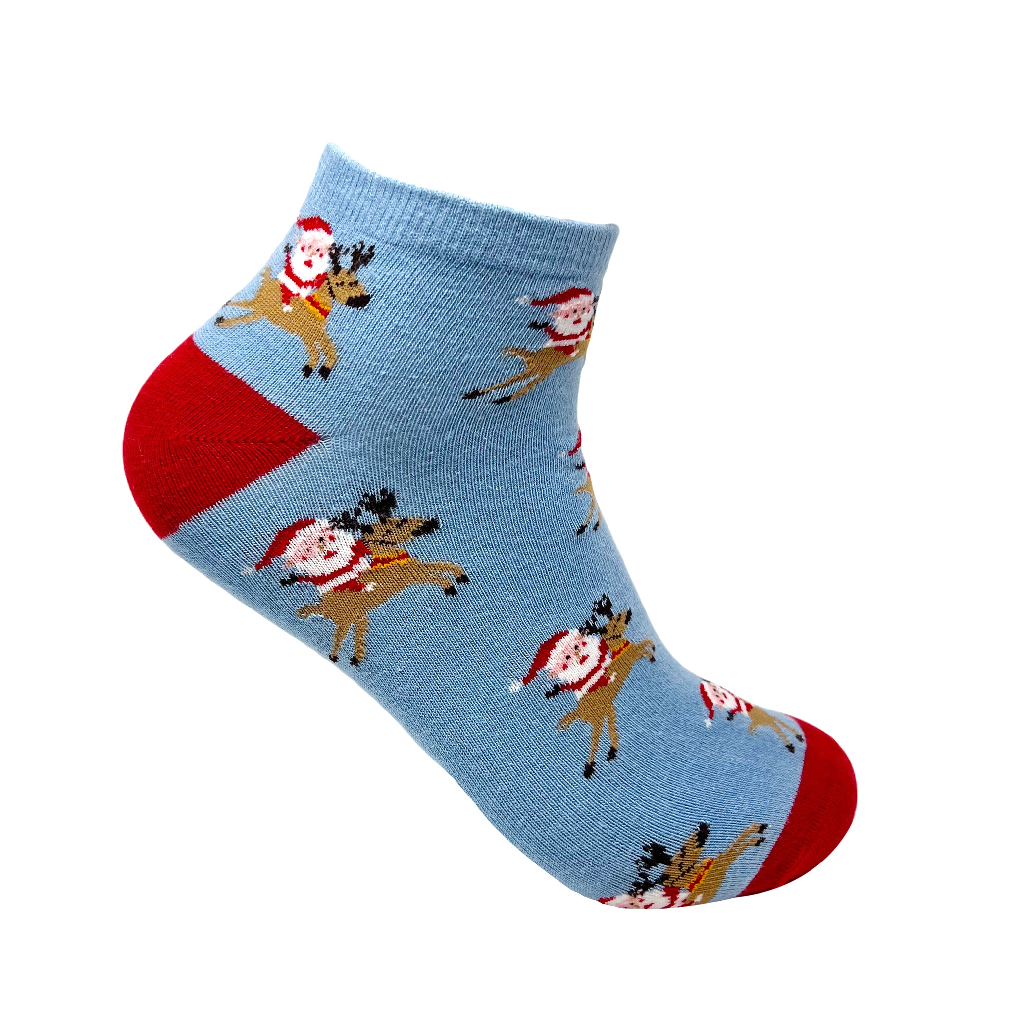 Reindeer Ride with Santa Ankle Socks For Men