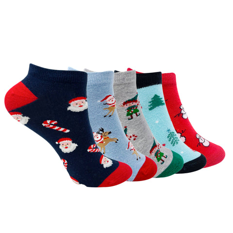 Cozy Christmas Crew Set of 5 Socks for Women - Giftbox Packaging