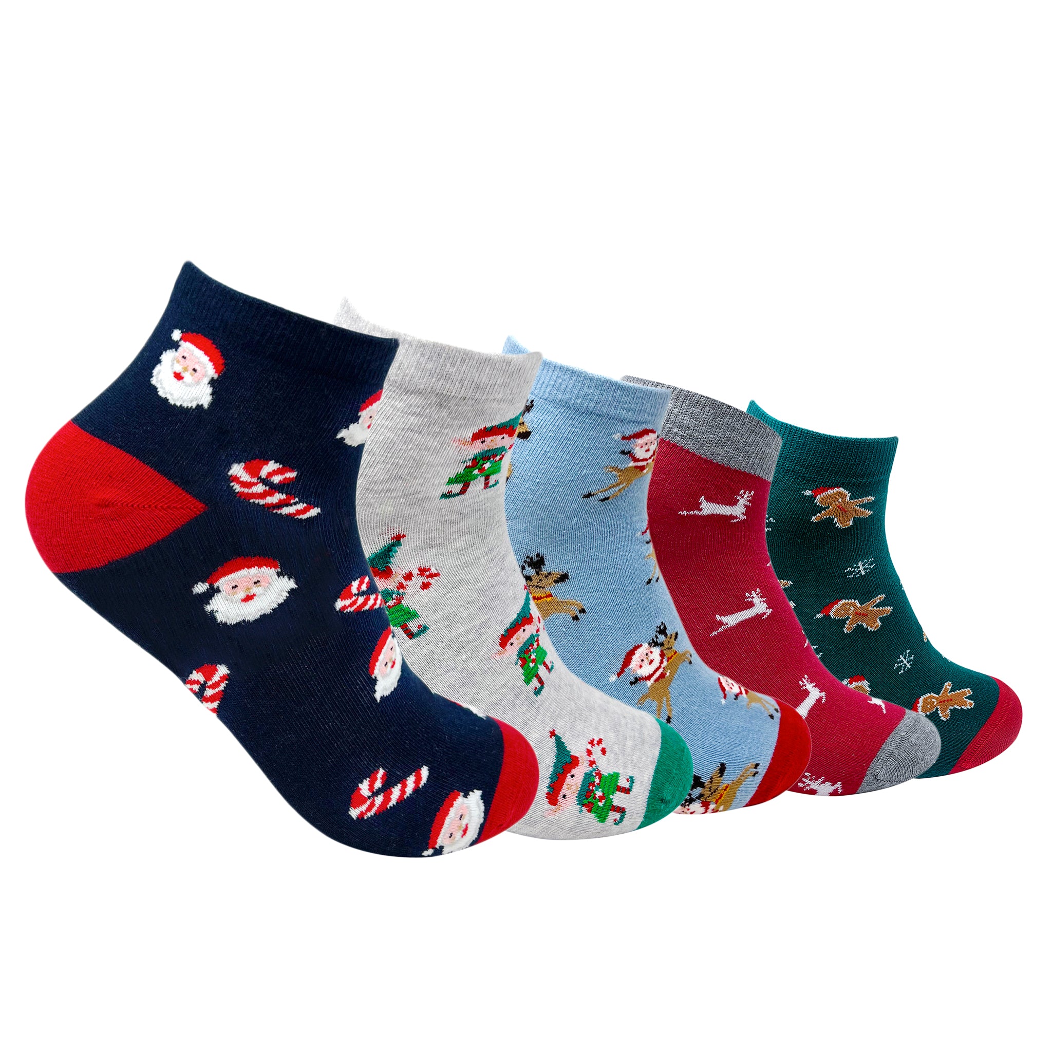 Ankle Set 5 Socks For Men- Cheerful Christmas