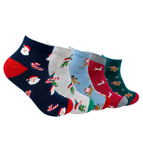 Ankle Set 5 Socks For Men- Cheerful Christmas