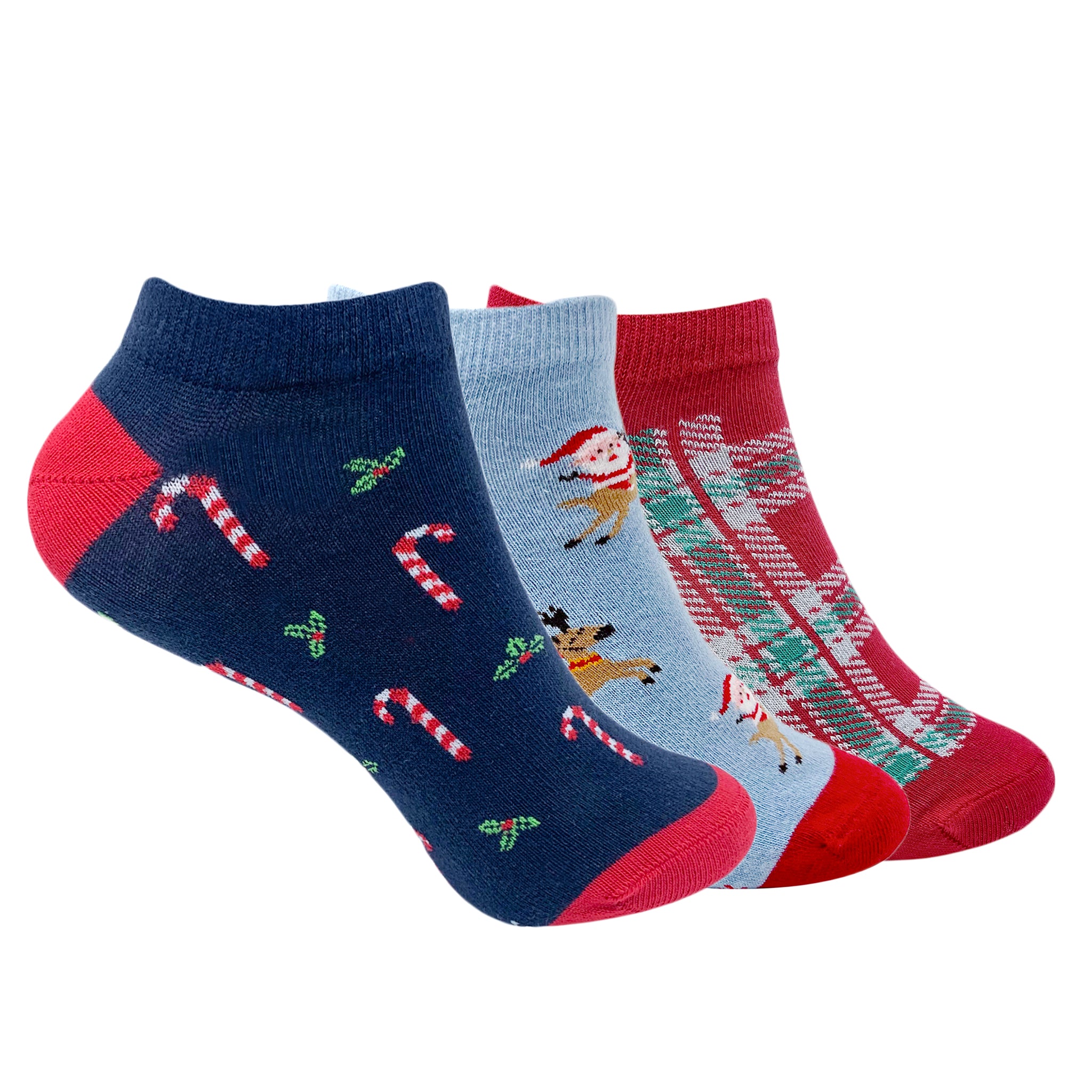 Cheerful Christmas Set of 3 Socks for Women - Giftbox Packaging