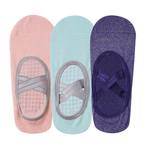 Set Of 2 Yoga Socks Anti-Skid Technology - Light Blue & Baby Pink